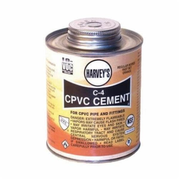 Harvey Tool REGULAR LOW VOC CPVC SOLVENT CEMENT, 4 OZ DAUBER IN BOTTLE, LIQUID FORM, ORANGE, 091 018700-24